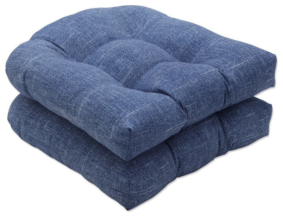 Tory Denim Wicker Seat Cushion, Set of 2