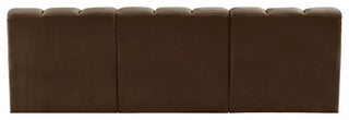 Arc Velvet Upholstered 3-Pc. Modular Sofa, Brown