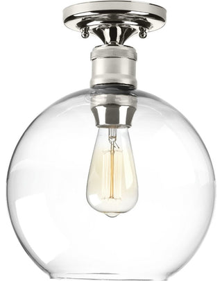 Hansford Collection 1-Light Flush Mount, Polished Nickel