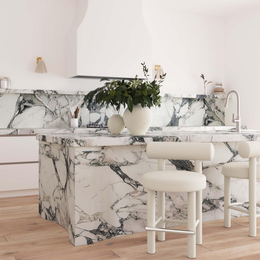 Carmel Cream Velvet Counter Stool Cream