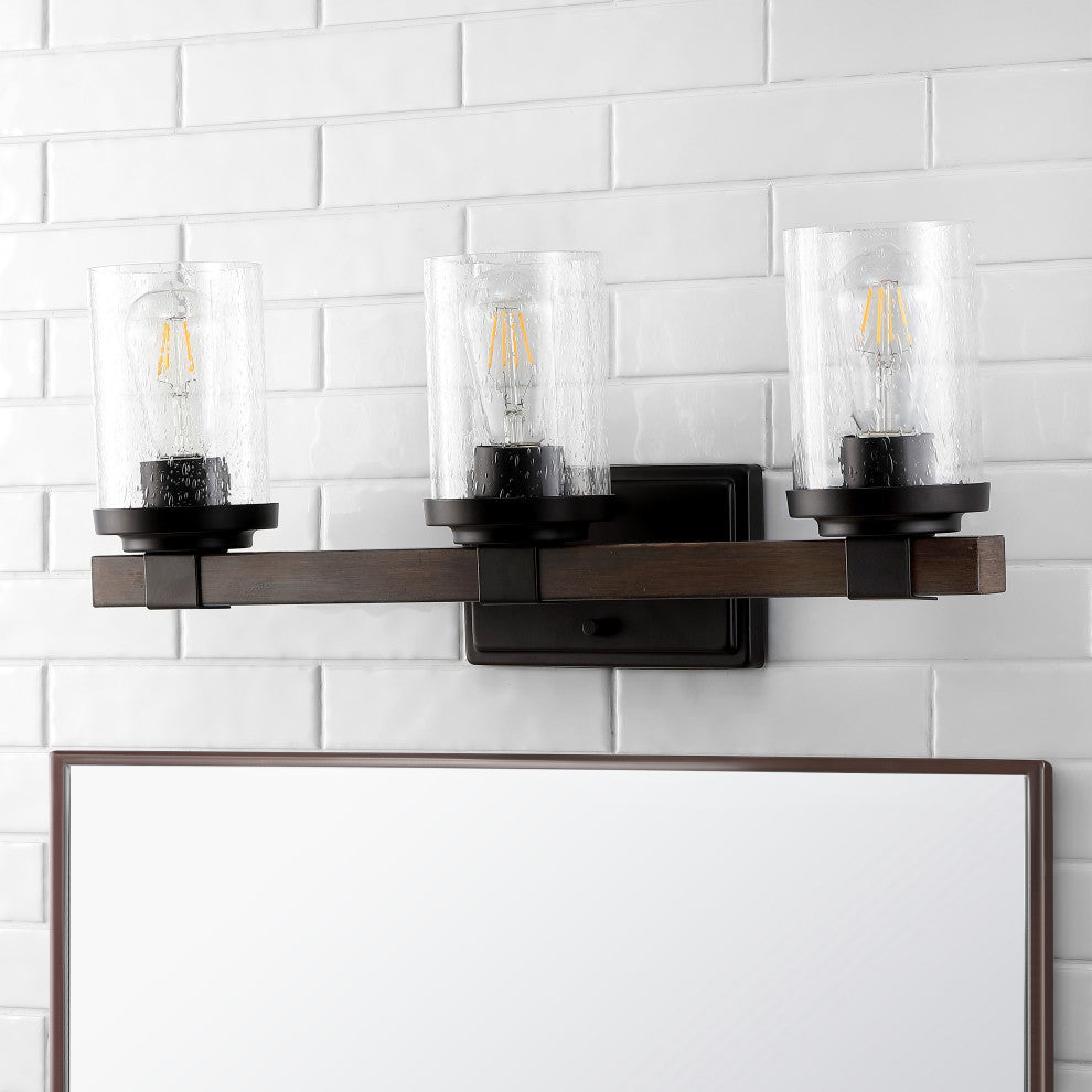 Bungalow Iron LED Vanity Light, Oil Rubbed Bronze, 3 Bulb