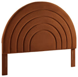 Solana Arched Performance Velvet Queen Headboard, Rust