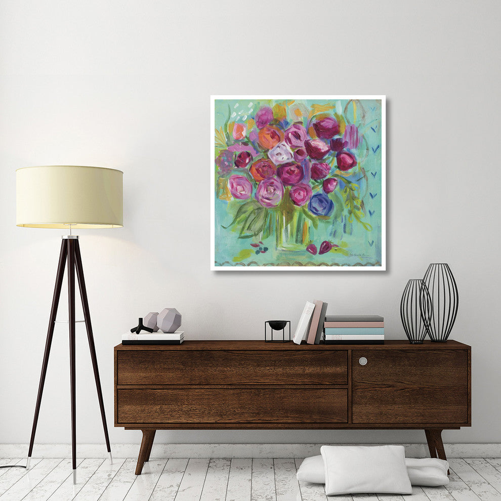 "Pink Peonies" Digital Paper Print by Farida Zaman, 42"x42"