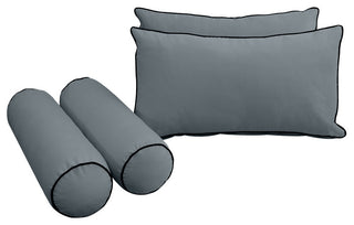 STYLE V2 Full Velvet ContrastPipe Indoor Daybed Bolster Pillow |COVER ONLY|AD347