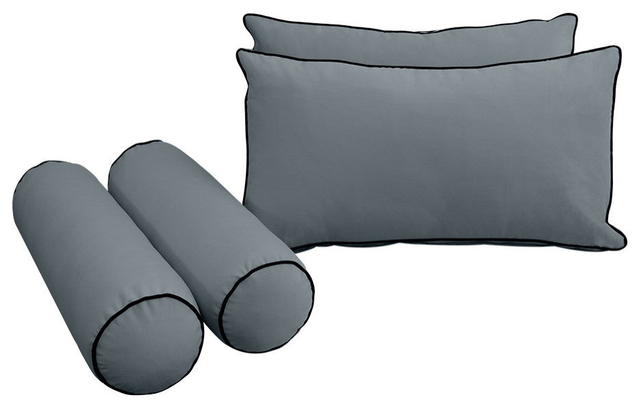 STYLE V2 Full Velvet ContrastPipe Indoor Daybed Bolster Pillow |COVER ONLY|AD347