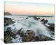 "Bay of Beaky Vibrant White Waves" Modern Seashore Canvas Art, 40"x30"
