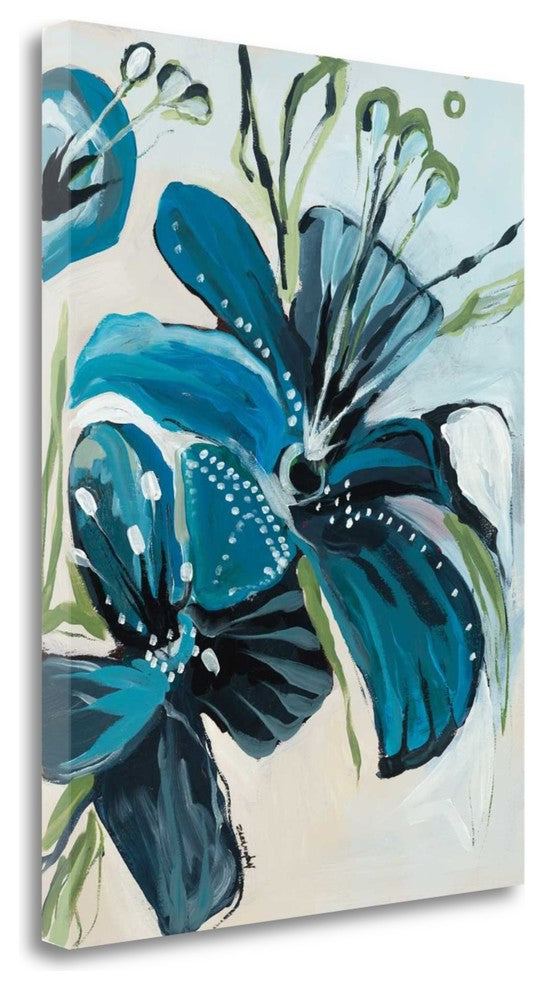 "Flowers Of Azure I" By Angela Maritz, Giclee Print on Gallery Wrap Canvas