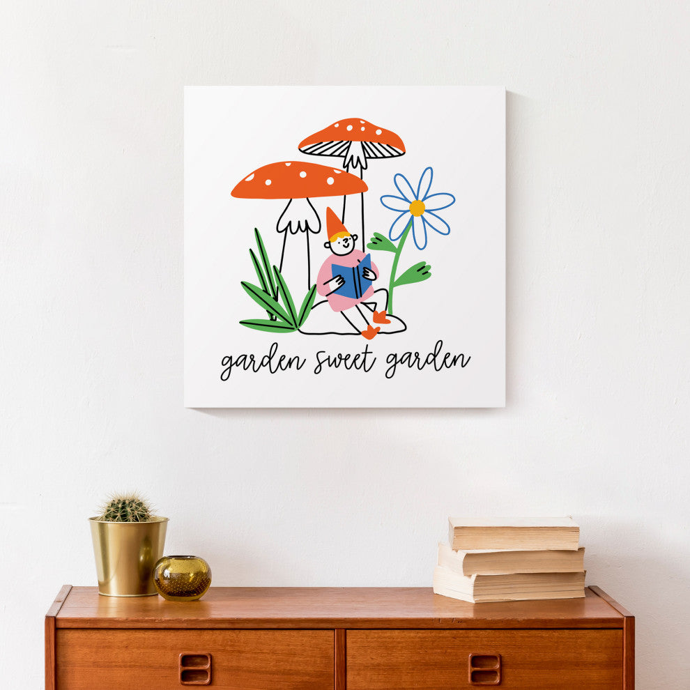 Garden Sweet Garden Gnome 6 16x16 Canvas Wall Art