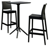 Sky Maya Square Bar Set With 2 Barstools Black