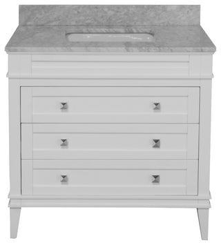 Eleanor 36" Bathroom Vanity, White, Carrara Marble