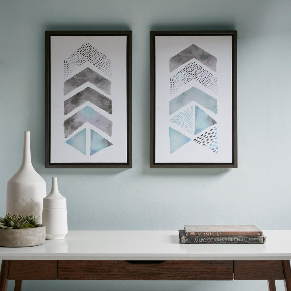 Urban Habitat This and That Way Framed Gel Coat Canvas, Set of 2