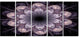 Dark Pink Fractal Flower Pattern, Abstract Canvas Art Print, 60"x28", 5 Panels