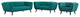 Teal Bestow 3 Piece Upholstered Fabric Sofa Loveseat and Armchair Set
