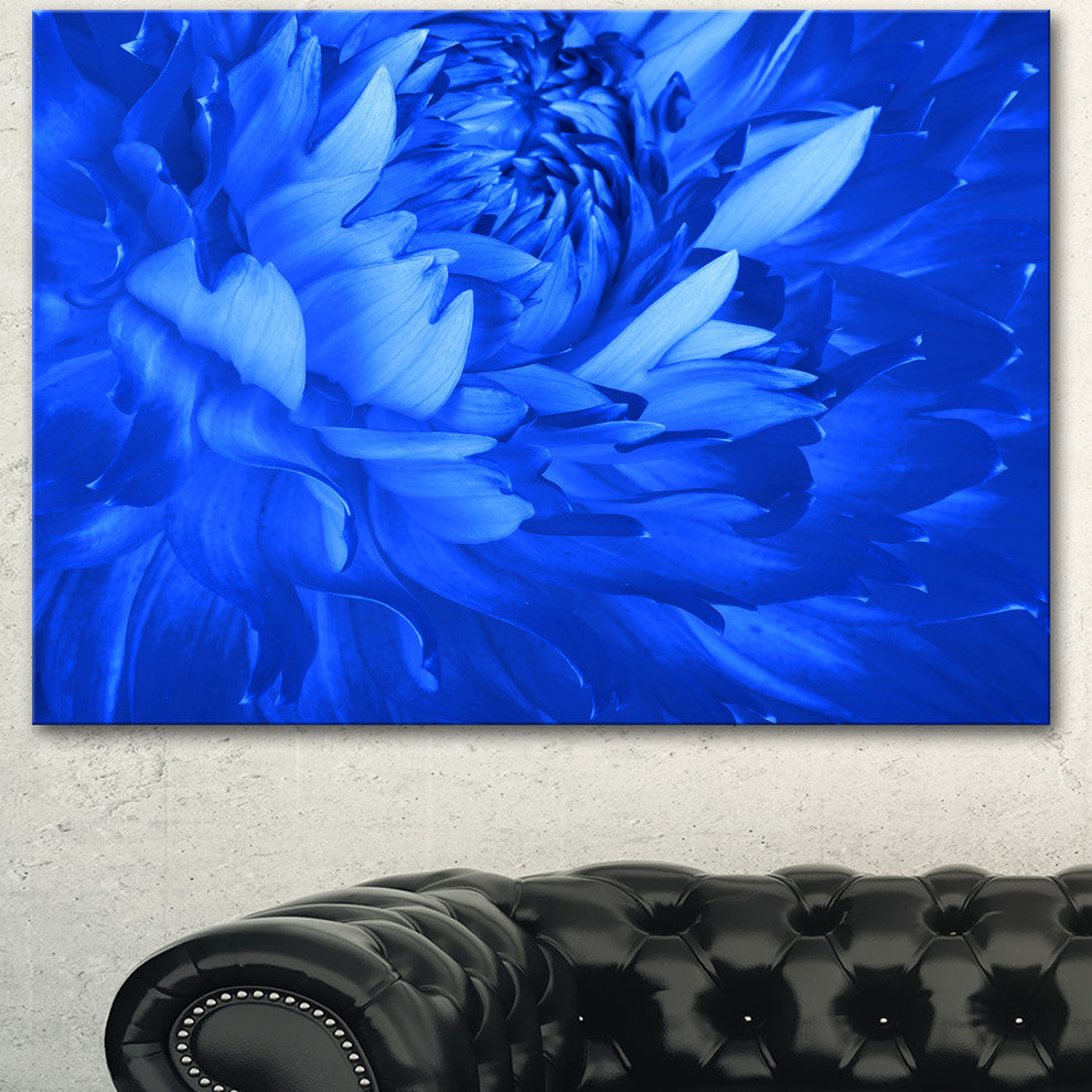 Bright Blue Flower Petals, Floral Canvas Art Print, 40"x30"
