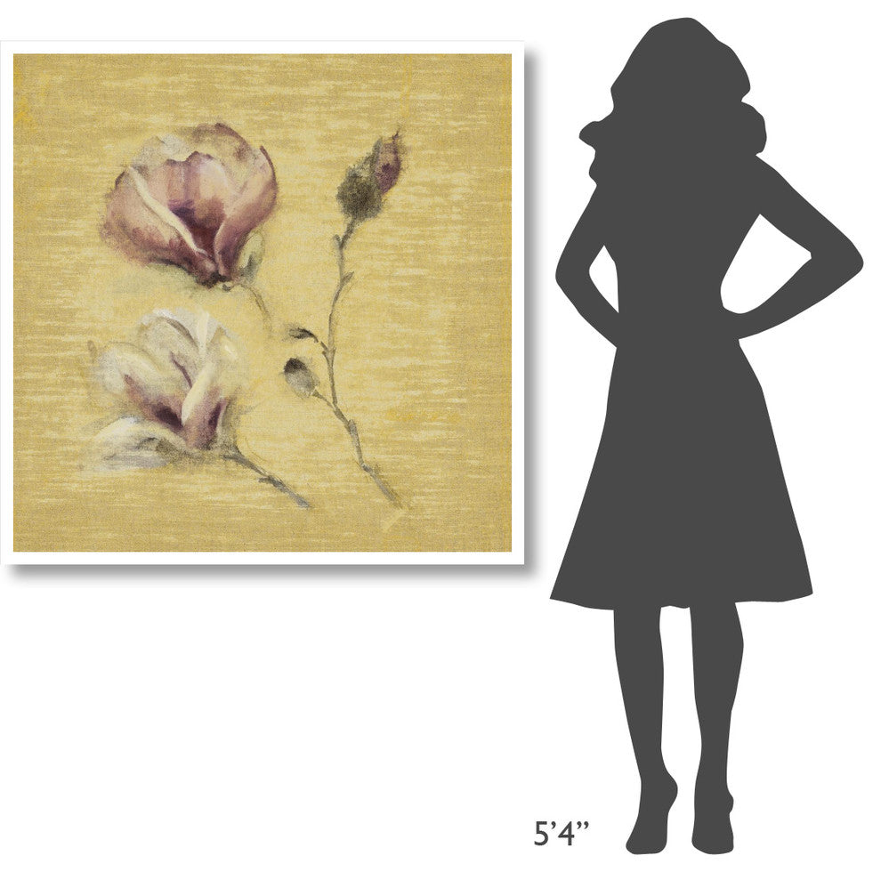 "Magnolia Blossom on Gold" Digital Paper Print by Cheri Blum, 42"x42"