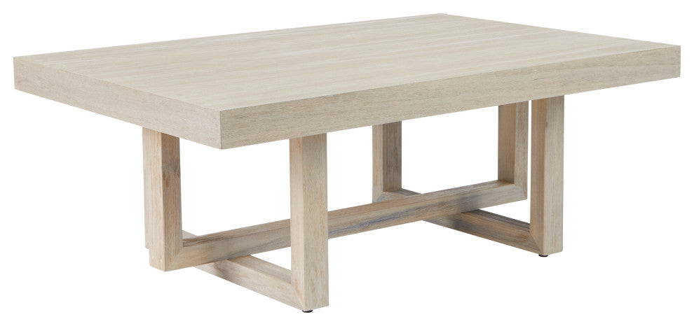 White Wash Trestle Coffee Table