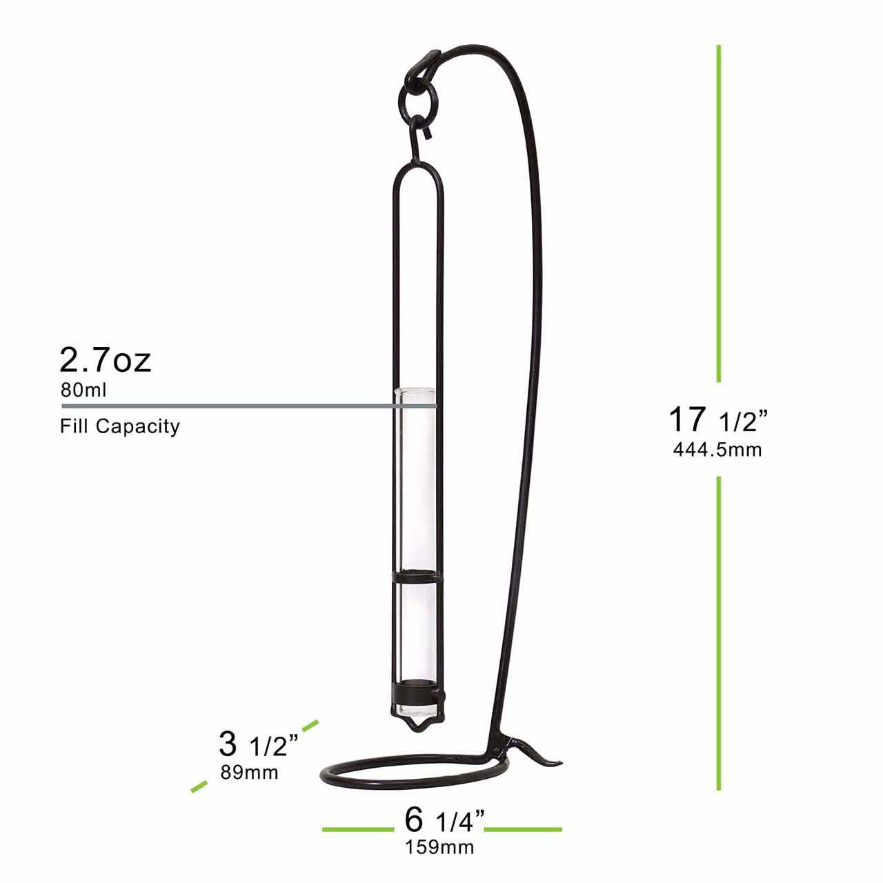 Florence Hanging Pendant Tube Vase with Tabletop Stand