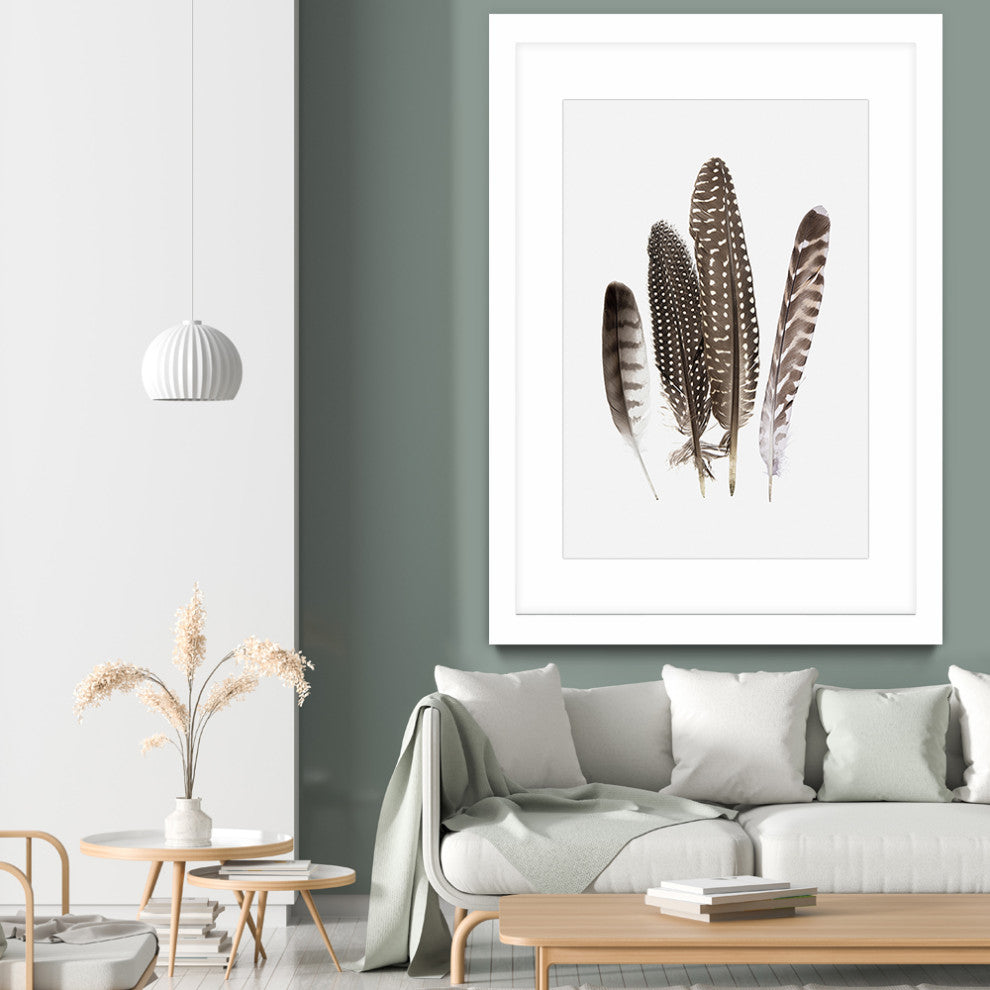 "Feathers II" Matted and Framed, 52"x36"