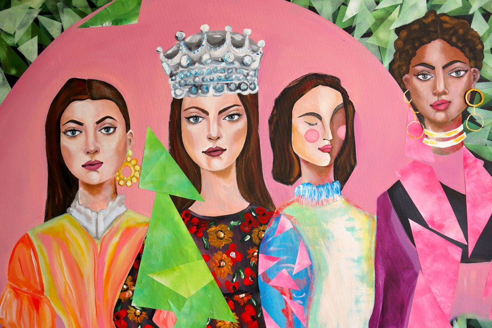 women figurative art, female portrait painting, surrealism, illustration artwork