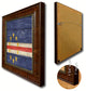 Cape Verde Country Textured Flag Print With Brown Gold Frame, 19"X27"