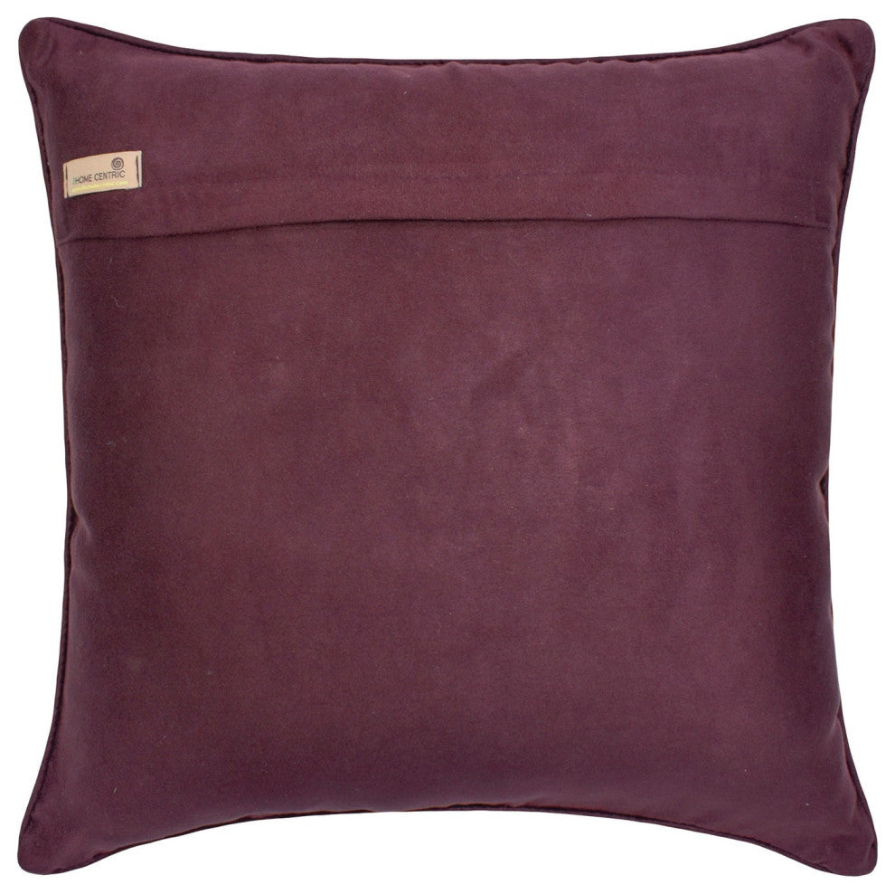 Purple Cotton Sequins Embroidery Rose 22"x22" Pillow Cover - Munstead Wood Rose