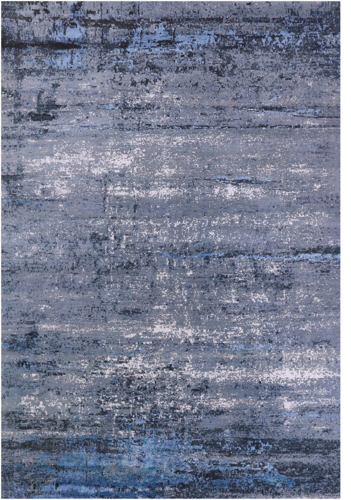 Wool and Silk Modern Hand Knotted Rug 10' 0" X 14' 2" Q7123