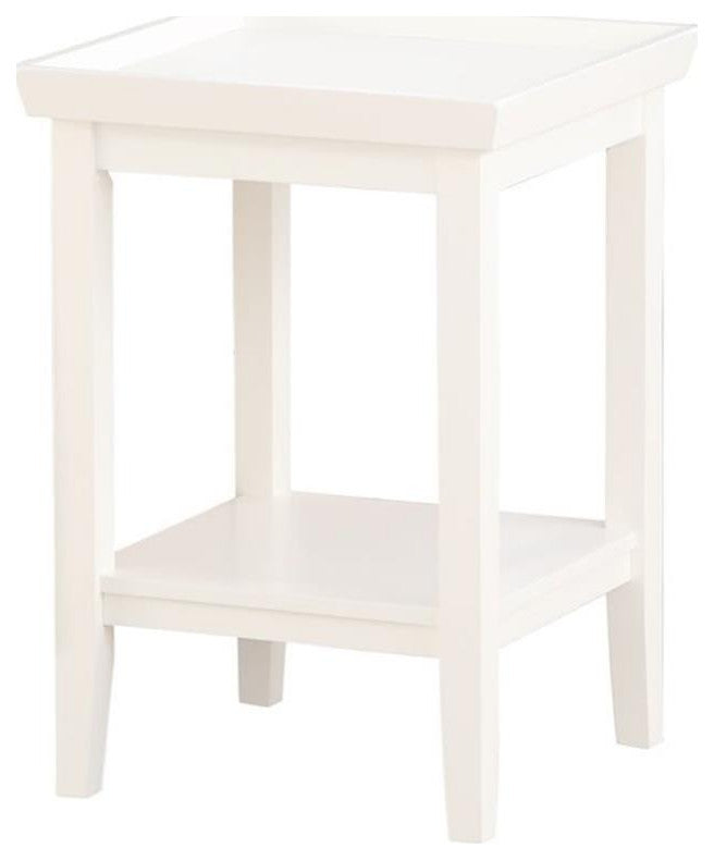 Convenience Concepts Ledgewood Square End Table in White Wood Finish