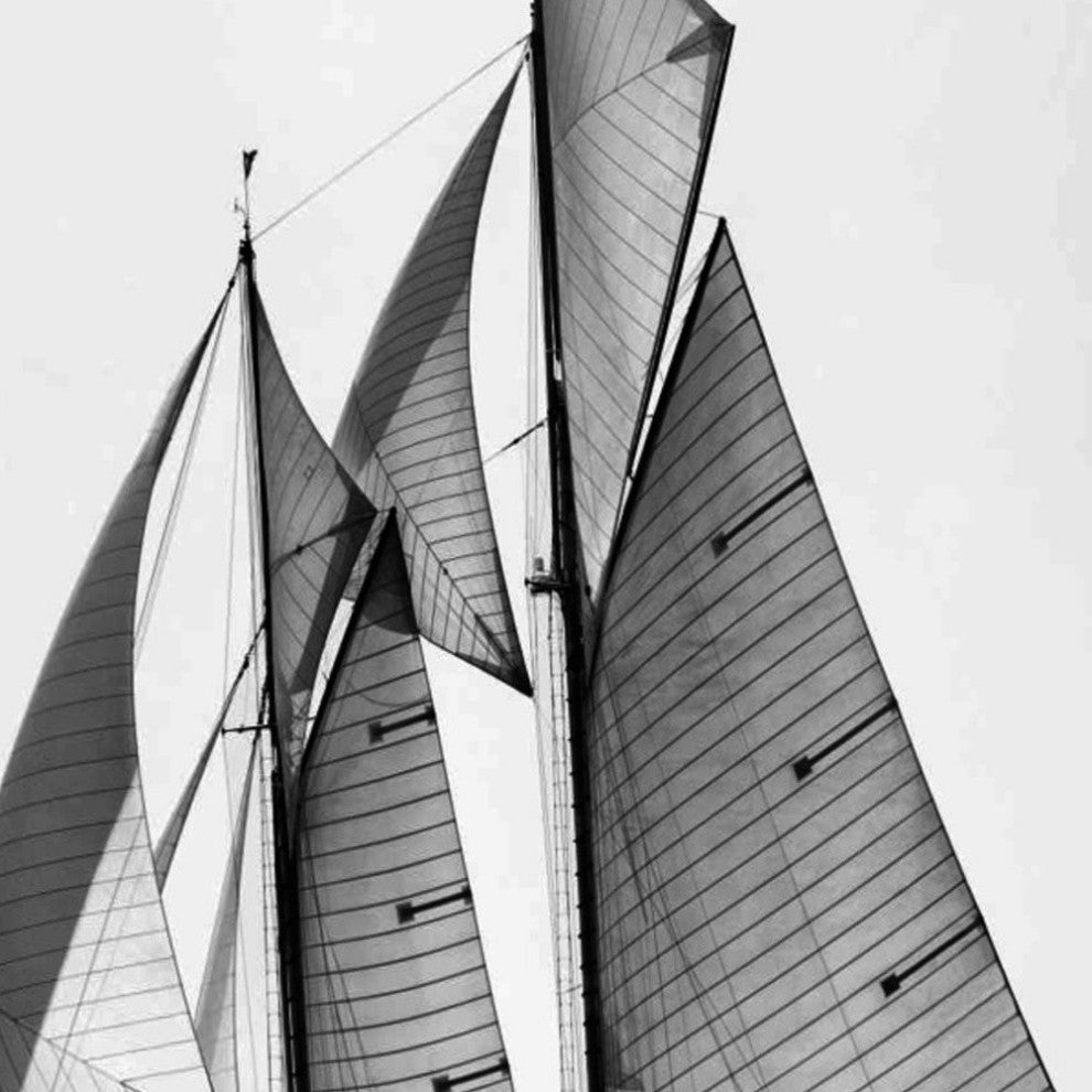 35" Sailboat in Action Giclee Wrap Canvas Wall Art