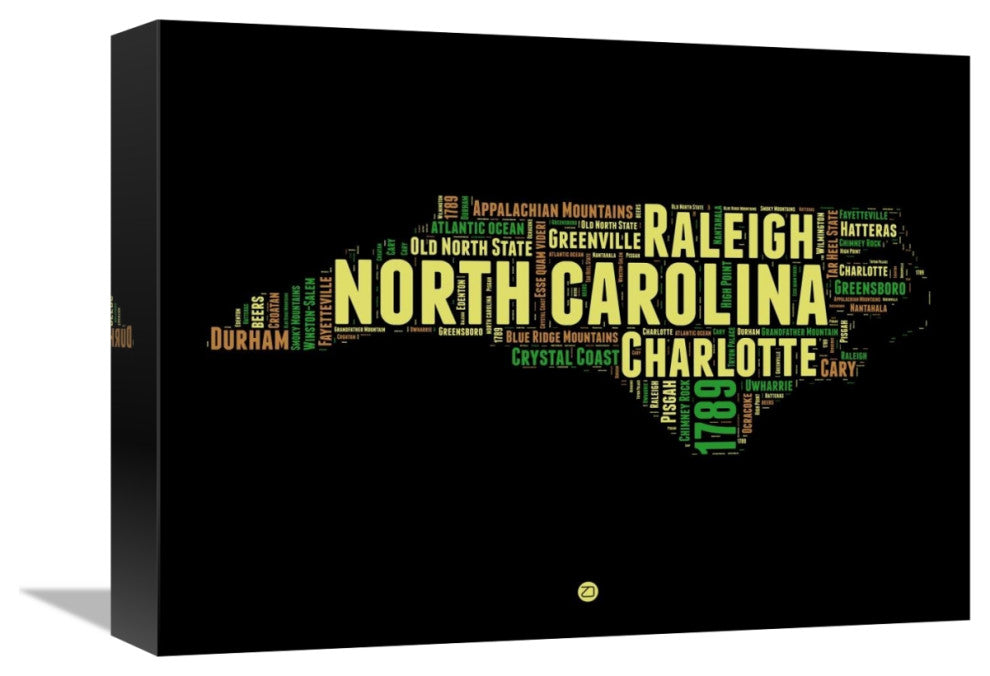 "North Carolina Word Cloud 1" Fine Art Print