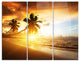 "Caribbean Seashore Sunset" Photo Metal Wall Art, 3 Panels, 36"x28"