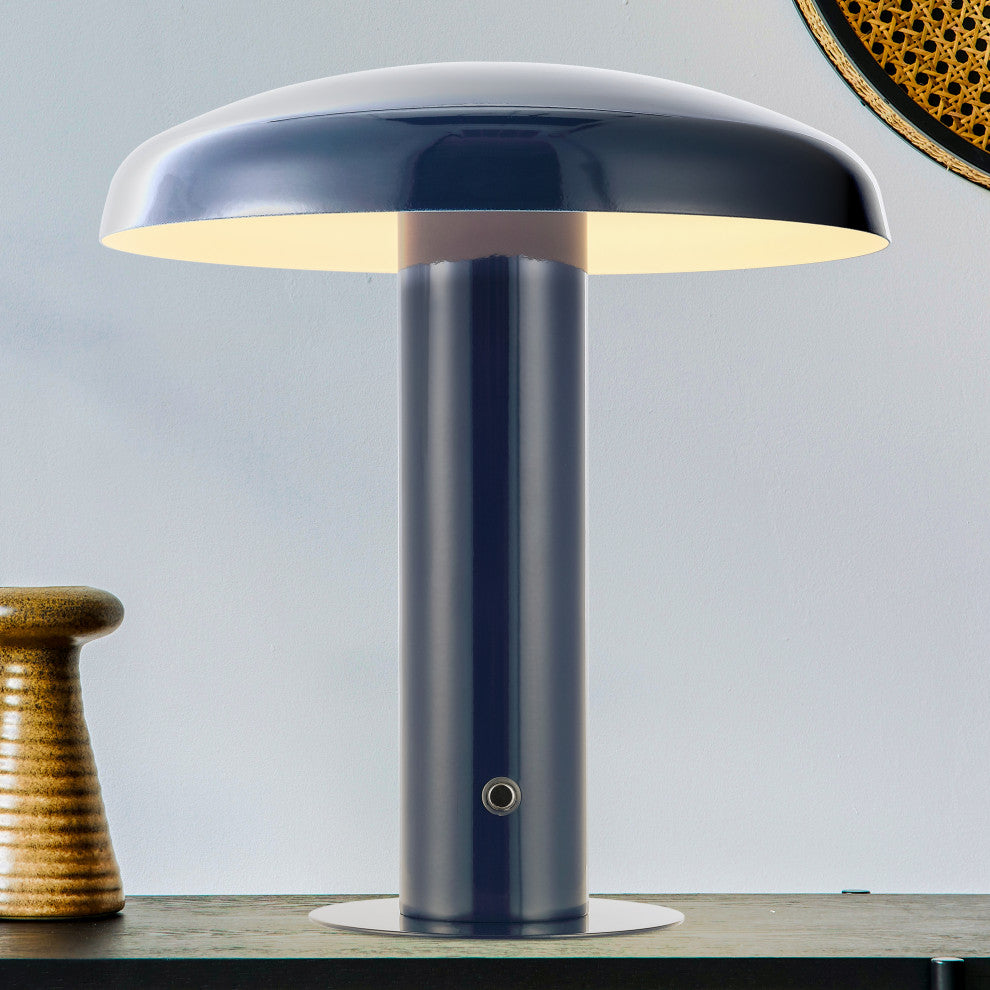 Bohemian Rechargeable/Cordless Iron Dimmable Integrated LED Mushroom Table Lamp