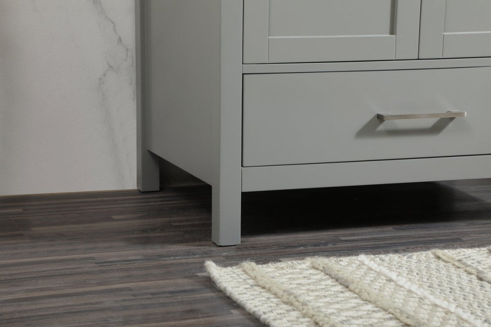 Isabel Single Bathroom Vanity, Gray, 30", Without Backsplash