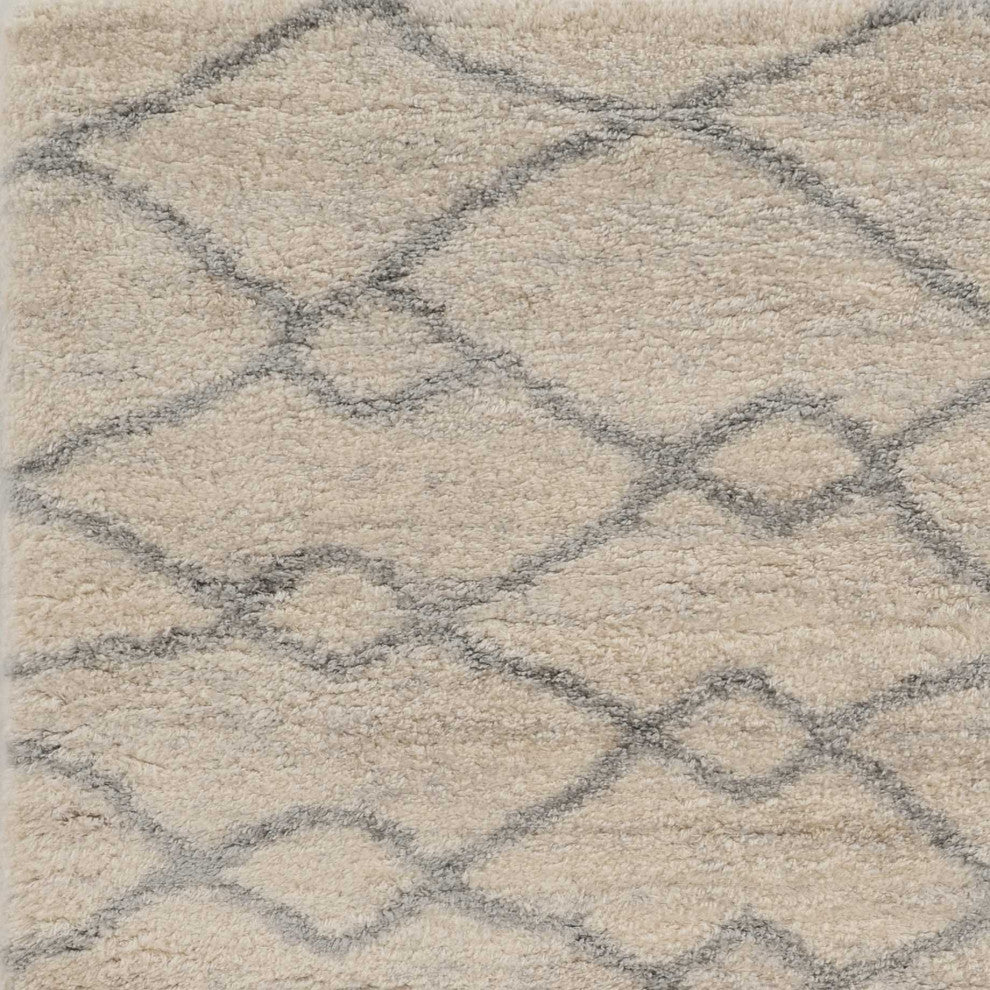 HomeRoots 7' x 9' Polypropylene Ivory or Grey Area Rug