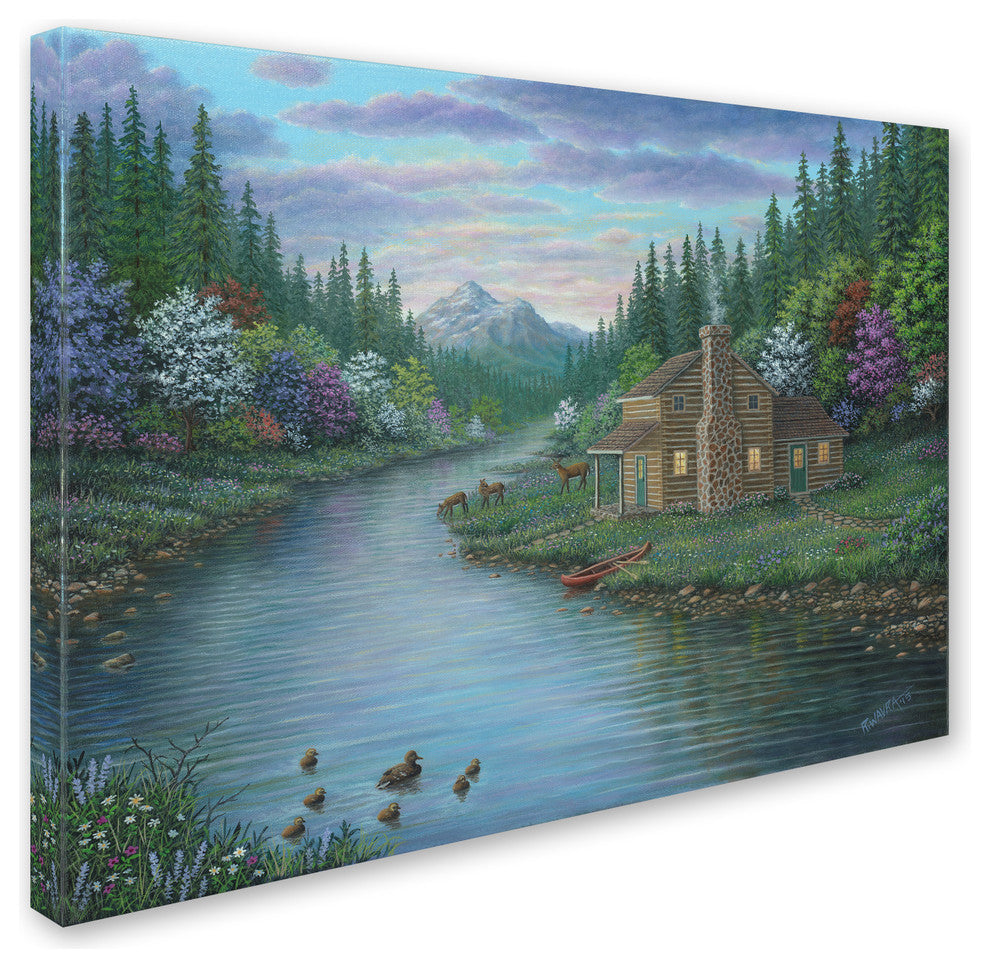 Robert Wavra 'The Cabin' Canvas Art, 35" x 47"