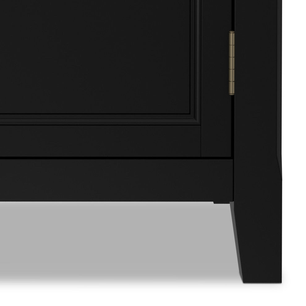 Burlington Solid Wood Low Storage Cabinet, Black