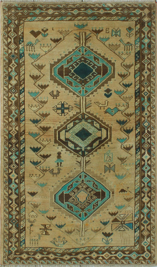 Fine Vintage Distressed Rozama Beige Rug
