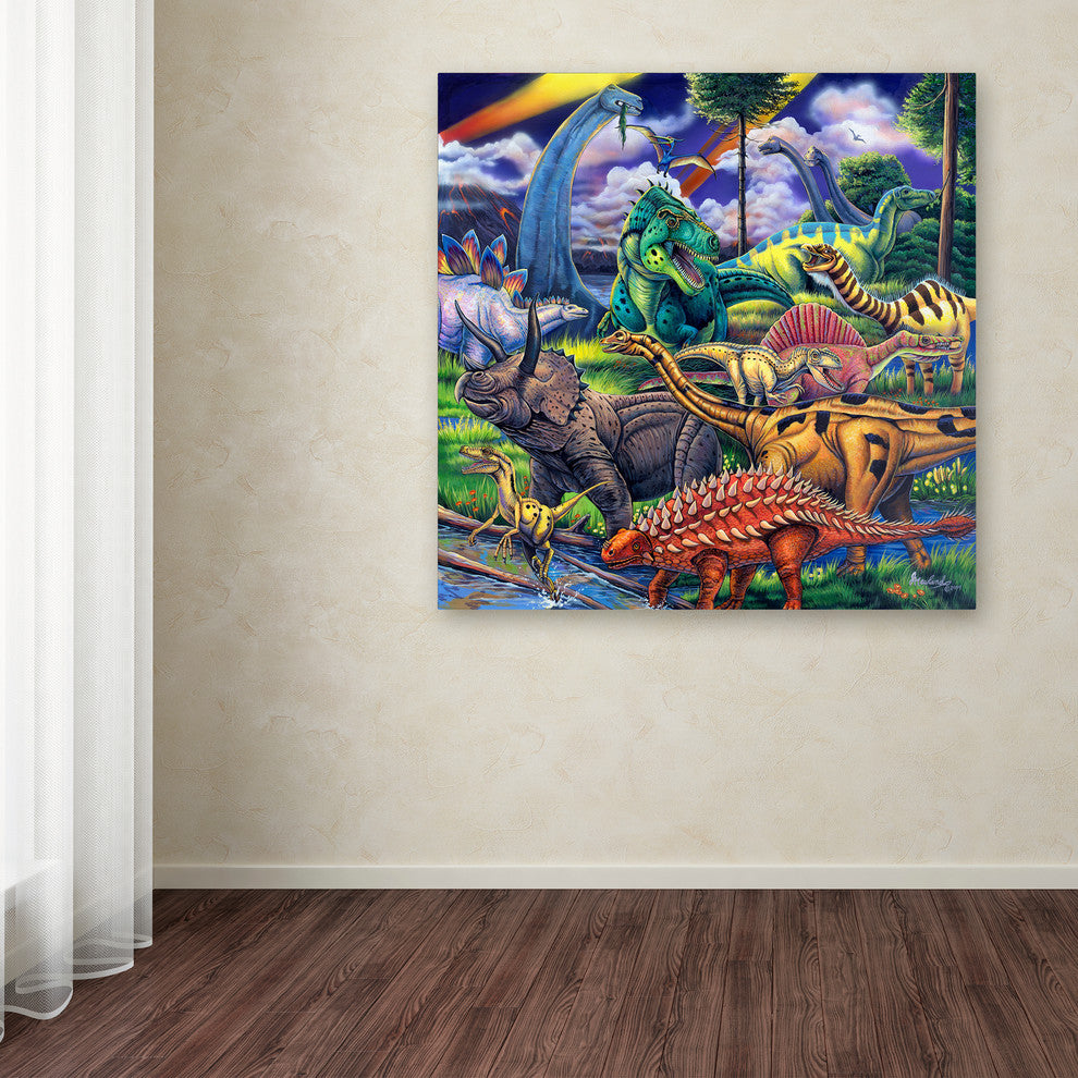 Jenny Newland 'Dinosaur Friends' Canvas Art, 18x18