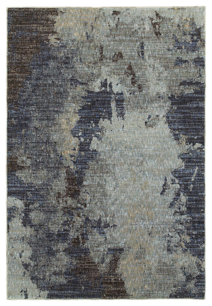 Elements Visions Navy/Blue Area Rug, 1'10"x3'2"