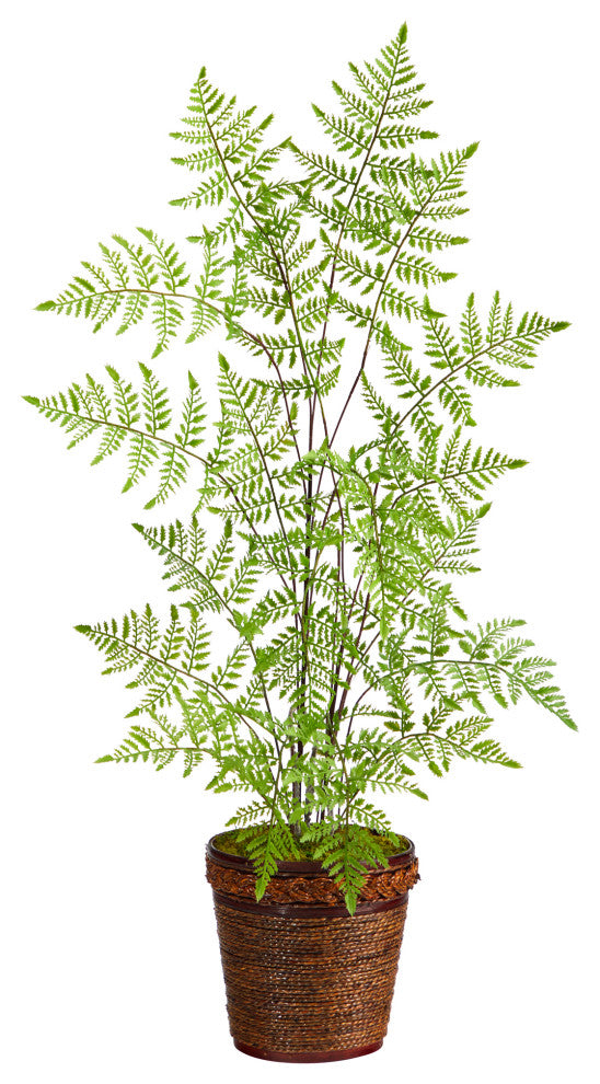 3' Ruffle Fern Artificial Tree, Basket