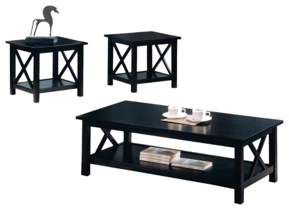 3 Piece Occasional Table Set, Dark Merlot