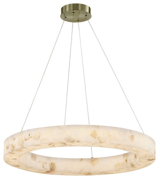 LumenAria Medley LED Alabaster Rocks Ring Pendant 32"