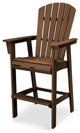 POLYWOOD Nautical Adirondack Bar Chair, Teak