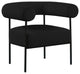Blake Boucle Fabric Upholstered Accent Chair, Black