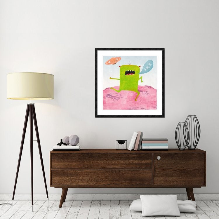 "Alien Friend Number 1" Framed Digital Print by Skip Teller, 38"x38"