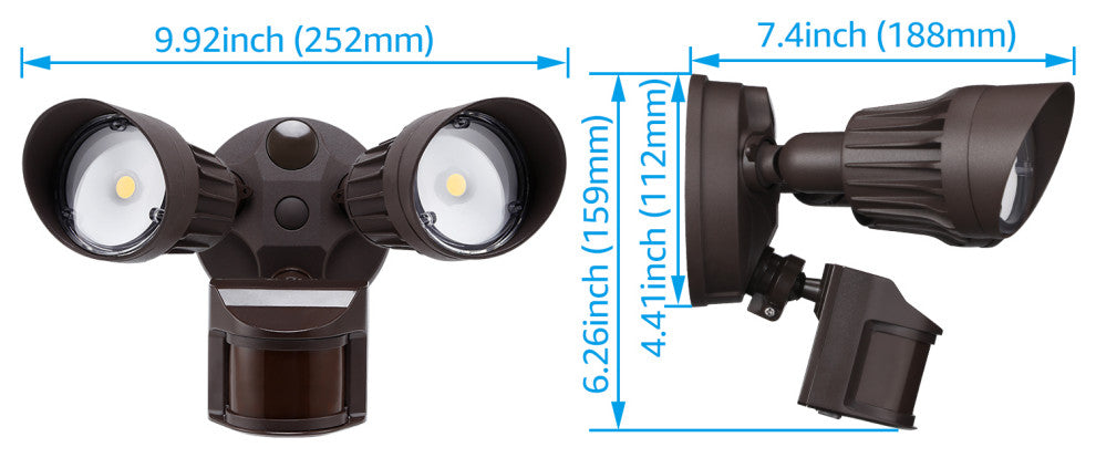 LEONLITE LED Security Light, 5000K Daylight, Bronze