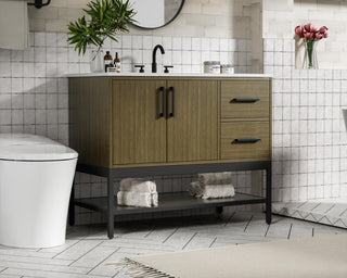 Home Living 42" Single Bathroom Vanity, Chestnut Brown