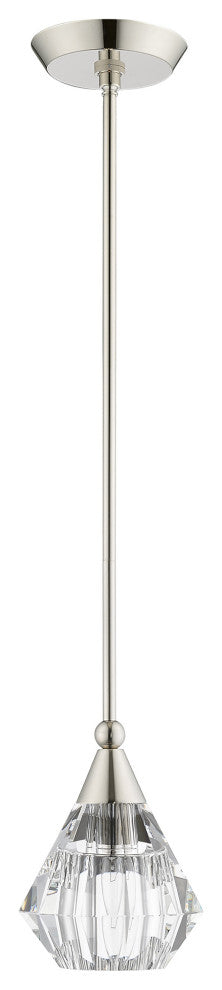 Livex Lighting Brussels 1 Light Polished Nickel Single Pendant