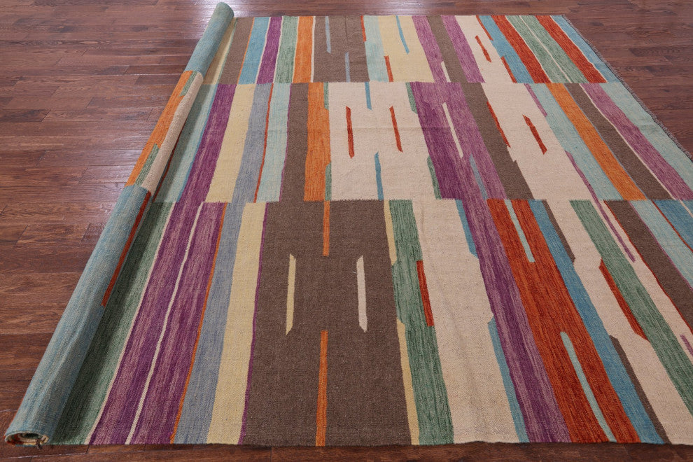 Kilim Flat Weave Wool On Wool Rug 9' 11" X 13' 6" - Q12590
