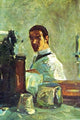 Self Portrait Looking in a Mirror - Canvas Poster 20" x 30"