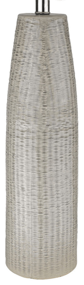 33" White Ceramic Table Lamp With White Empire Shade